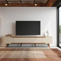 Rack Retrô Shop 2,18m para TV 70" Moderno, Aconchegante e de Alta Qualidade