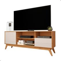 Rack Retrô TV Até 72 Polegadas Pés De Madeira 2 Portas E 3 Nichos Kairo Wood
