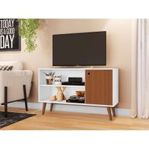 Rack Retrô Way 1 PT Branco e Elmo 108 cm Rack Retrô Way 1 PT Branco e Elmo 108 cm