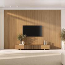 Rack Ripado com Painel TV até 86 Polegadas 360x250cm Aruá CabeCasa MadeiraOriginals Marrom Jatobá Rack Ripado com Painel TV até 86 Polegadas 360x250cm Aruá CabeCasa MadeiraOriginals Marrom Jatobá