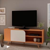 Rack Ripado Orgânico para TV até 55 Polegadas 140cm 1 Porta de Correr com Detalhe