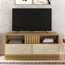 Rack Ripado para TV até 42 Polegadas 136cm 2 Gavetas R1479 Bege Natural/Palha Rack Ripado para TV até 42 Polegadas 136cm 2 Gavetas R1479 Bege Natural/Palha