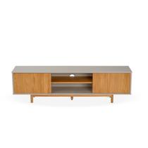 Rack Ripado para TV até 65 Polegadas MDF 180cm Pés em Madeira Maciça Rischio