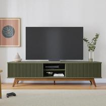 Rack Ripado para TV até 75 Polegadas 220cm Pés em Madeira Maciça Fortaleza Yescasa Verde Hortelã Rack Ripado para TV até 75 Polegadas 220cm Pés em Madeira Maciça Fortaleza Yescasa Verde Hortelã