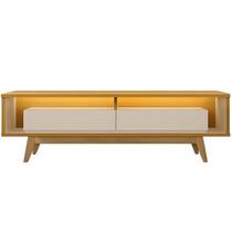 Rack Roma 180cm para Tv Até 65 Polegadas com Led e 2 Gavetas Rv Móveis Cor Cinamomo Off White