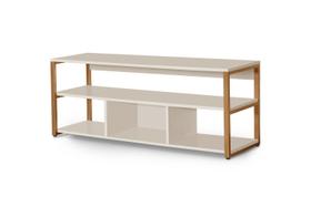 Rack Roma Linha Alta Estilo Industrial Off White / Bronze