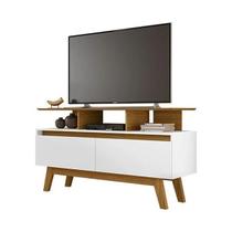 Rack Rubi 1.2 Cinamomo/Branco - Bechara Móveis Rack Rubi 1.2 Cinamomo/Branco - Bechara Móveis