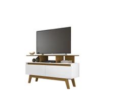 Rack Rubi 1.2 Cinamomo/Branco - Móveis Bechara Rack Rubi 1.2 Cinamomo/Branco - Móveis Bechara