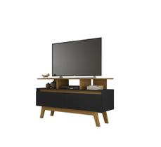 Rack Rubi 1.2 Cinamomo/Preto Fosco Bechara Móveis