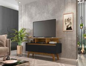 Rack Rubi 1.2 em Madeira Preto Fosco Cinamomo para TV até 50 Polegadas Móveis Bechara