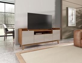 Rack Ruby 4 Portas com Nicho central Off White/Noce