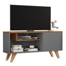 Rack Sala De Estar Retrô P/ Tv Até 45" Prateleira Nicho Porta Heitor Cores K7 Plus