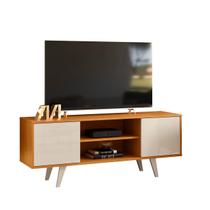 Rack Sala Estar TV Até 55 Polegadas 2 Portas De Correr 1 Prateleira 4 Pés Poliestireno Lisboa