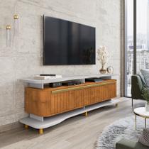 Rack Sala Guarapari para Tv até 75 Polegadas 3 Portas Off-white/naturalle Fresado