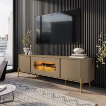 Rack Sala Juquehy para Tv até 75 Polegadas com Led Bordas Arredondadas Fendi/carvalho