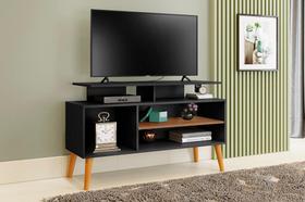 Rack Sala Lyon Para Tv Até 42 Polegadas C/ Pés De Madeira