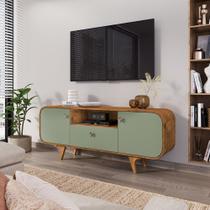 Rack Sala Noronha para Tv até 55 Polegadas Cantos Arredondados Naturalle/pistache