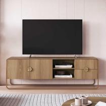 Rack Sala Orgânico 180cm 2 Portas 2 Gavetas e Pés em Metal