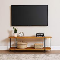 Rack Sala Para Tv Até 55 Polegadas Moderno Estilo Industrial Com Madeira Marrom