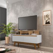 Rack Sala Rubi 1.2 para Tv até 50 2 Portas Pé Madeira Macica Cinamomo/off-white