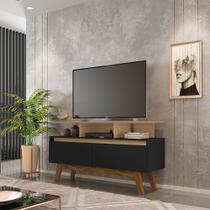 Rack Sala Rubi 1.2 para Tv até 50 2 Portas Pé Madeira Macica Cinamomo/preto Fosco