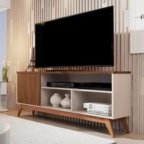 Rack Sala TV 55" Retro Apartamento Pequeno Malbec Wood Giga Moveis - Giga Móveis
