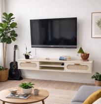 Rack Santorini Suspenso 1,80m Estilo Classico Rustica com 2 Gavetas para Sala