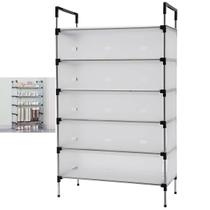 Rack Sapateira 6 Andares 18 Pares Sandalia Tenis Sapato Chinelos Porta Objeto Livro Hall de Entrada Organizador Multiuso Resistente Prateleira Ajustav