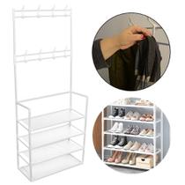 Rack Sapateira Arara Roupa 16 Pares Sapato Tenis Organizador 4 Andares Decoraçao Quarto Sala Casa Closet Multiuso Rack Sapateira Arara Roupa 16 Pares Sapato Tenis Organizador 4 Andares Decoraçao Quarto Sala Casa Closet Multiuso