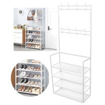 Rack Sapateira Arara Roupa Sapato Tenis Sandalia 4 Andares Organizador 16 Pares Multiuso Casa Quarto Sala Closet Varanda Decoraçao