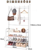 Rack Sapateira Multifuncional Organizador com 12 Pares 8 Ganchos Prateleira 4 Andares Decoração para Quarto Sala e Casa Rack Sapateira Multifuncional Organizador com 12 Pares 8 Ganchos Prateleira 4 Andares Decoração para Quarto Sala e Casa