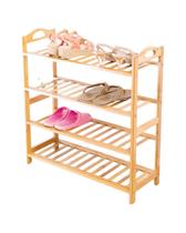 Rack Sapateira Vertical Bambu Porta Sapatos 4 Prateleiras
