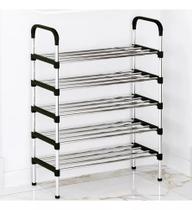 Rack Sapateira Vertical Luxo Aço Inox 5 Prateleiras 15 Pares