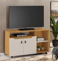 Rack Seleto Para Tv Até 49" JCM movelaria - Cinamomo/Off Rack Seleto Para Tv Até 49" JCM movelaria - Cinamomo/Off