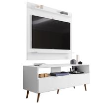 Rack Sienna com Painel p/ TV até 50 Polegada Branco - Vallisa Decor