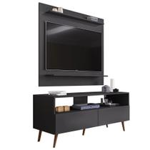 Rack Sienna com Painel p/ TV até 50 Polegada Preto - Belliv Decor
