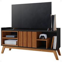 Rack Smolt Para TV até 50 Polegadas Com Pés em Madeira e Porta Ripada Home Sala Rack Smolt Para TV até 50 Polegadas Com Pés em Madeira e Porta Ripada Home Sala