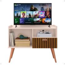 Rack Star Tv 32 Polegadas 1 Porta Puxador Concha Lauren Nichos Prateleira Organizadora Decoração Sala Estar Recepção Off White/Ripado - Lojas RPM Rack Star Tv 32 Polegadas 1 Porta Puxador Concha Lauren Nichos Prateleira Organizadora Decoração Sala Estar Recepção Off White/Ripado - Lojas RPM