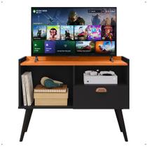 Rack Star Tv 32 Polegadas 1 Porta Puxador Concha Lauren Nichos Prateleira Organizadora Decoração Sala Estar Recepção Preto/Cinamomo - Lojas RPM Rack Star Tv 32 Polegadas 1 Porta Puxador Concha Lauren Nichos Prateleira Organizadora Decoração Sala Estar Recepção Preto/Cinamomo - Lojas RPM