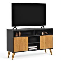 Rack Star Tv 32 Polegadas 2 Portas Nichos Prateleira Organizadora Decoração Sala Estar Recepção