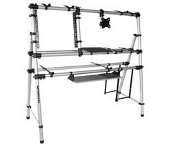 Rack Studio Multimidia Titanium RYM150 para Teclado 7/8, desktop com monitor lcd, mesa de som, perifericos, caixas monitor de referencia