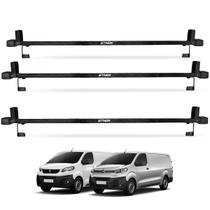 Rack Suporte de Teto 1,60m Expert Jumpy 2018 a 2024 Preto Kit Com 3