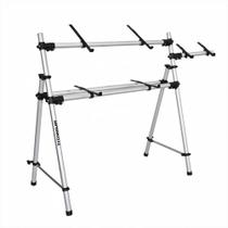 Rack Suporte P/ 2 Teclados 7 Oitavas 88 Teclas com 1,50 de largura + Suporte lateral para Mesa de Som ou Notebook Rack Suporte P/ 2 Teclados 7 Oitavas 88 Teclas com 1,50 de largura + Suporte lateral para Mesa de Som ou Notebook