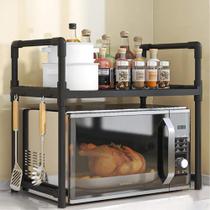 Rack Suporte Para Microondas Ajustável Prateleira Estilo Industrial Organizador de Cozinha