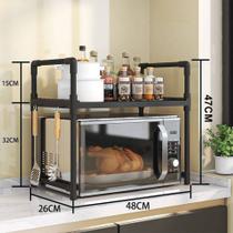 Rack Suporte Para Microondas Prateleira Estilo Industrial Organizador de Cozinha Moderno Bancada