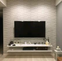 Rack suspensa para Tv ate 55 pol Prateleira suspensa MDF Branco bancada moderna - Jha's MDF