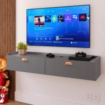 Rack Suspenso 1.20 Home Decor Tv 42 " Bancada Flutuante 2 Porta Puxador Concha Sala Quarto Cinza Pérola - Lojas RPM Rack Suspenso 1.20 Home Decor Tv 42 " Bancada Flutuante 2 Porta Puxador Concha Sala Quarto Cinza Pérola - Lojas RPM