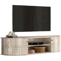 Rack Suspenso 2 Portas Moderno Para Tv De 60 Polegadas Calacata/off White