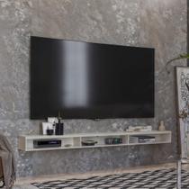 Rack Suspenso 3 Nichos 200 cm Para TV até 80 Polegadas Design Moderno e Funcional p/ Sala e Quarto Slim