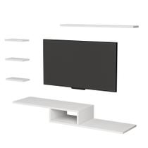 Rack Suspenso 4 Prateleiras Mdf Nichos Organizador Branco